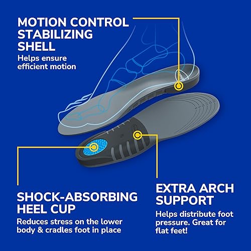 Miniatura 5 de Dr. Scholl's Plantillas de soporte de estabilidad, pies planos y soporte de arco bajo sobrepronación, mejora el equilibrio y la estabilidad, control