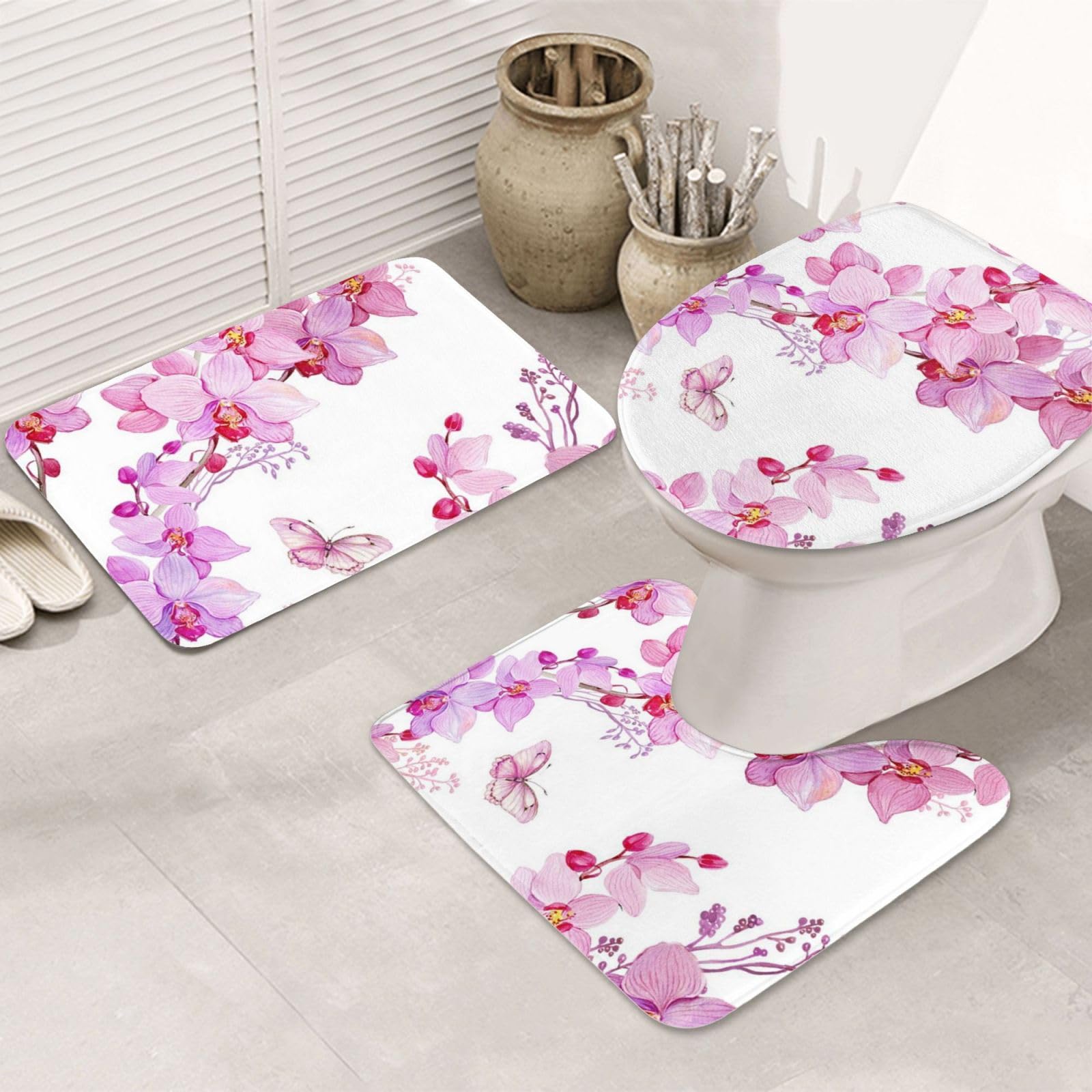 Tapis de bain antidérapant rose évite les glissades et garde les sols de salle de bain secs