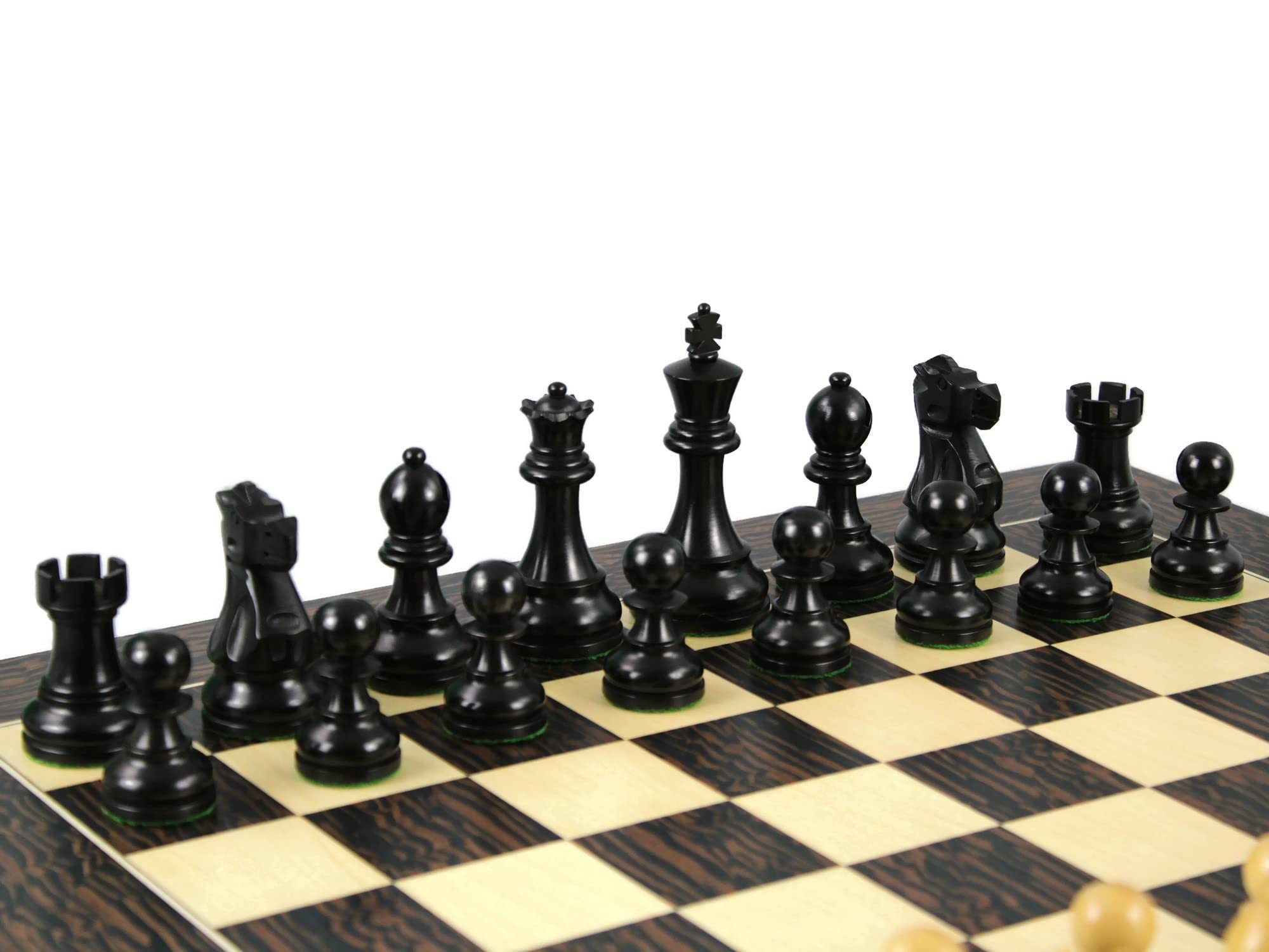 Set di scacchi in legno Tiger Ebony Board 20 pollici ponderato Ebanizzato Reykjavik Staunton Pezzi 9,75 pollici