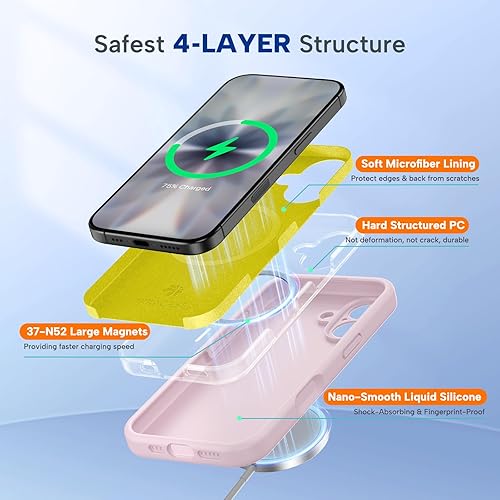 Miniatura 1368 de Miracase - Funda diseñada para iPhone 11 con protector de pantalla, funda de goma de silicona líquida, protección total contra caídas y a prueba