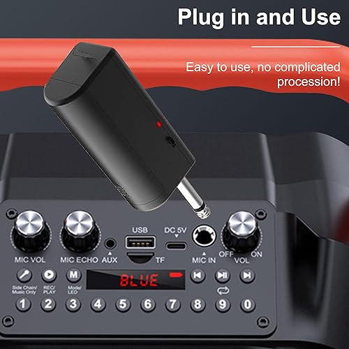 Miniatura 3 de ALPOWL Micrófono inalámbrico, micrófono inalámbrico UHF de mano dual con receptor recargable, duración de 40 horas, rango de 200 pies, micrófono