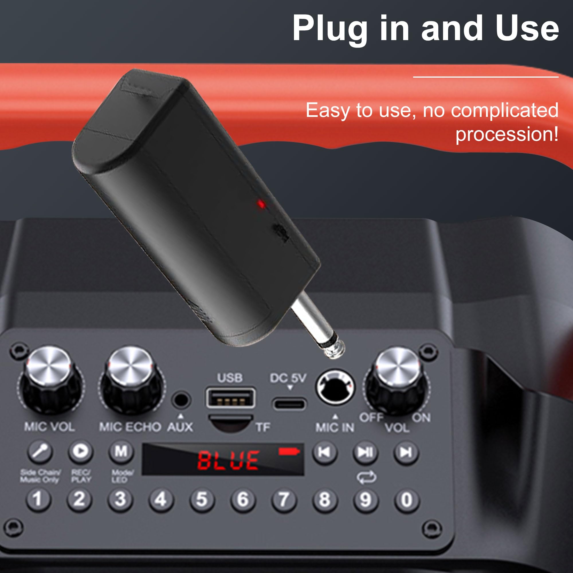 ALPOWL Microfono Wireless, UHF Dual Cordless Portatile Microfono con Ricevitore Ricaricabile, Durata 40 Ore, Portata 200 Piedi, Microfono per Karaoke, Chiesa, Discorsi, Matrimoni, Canti Alle Feste