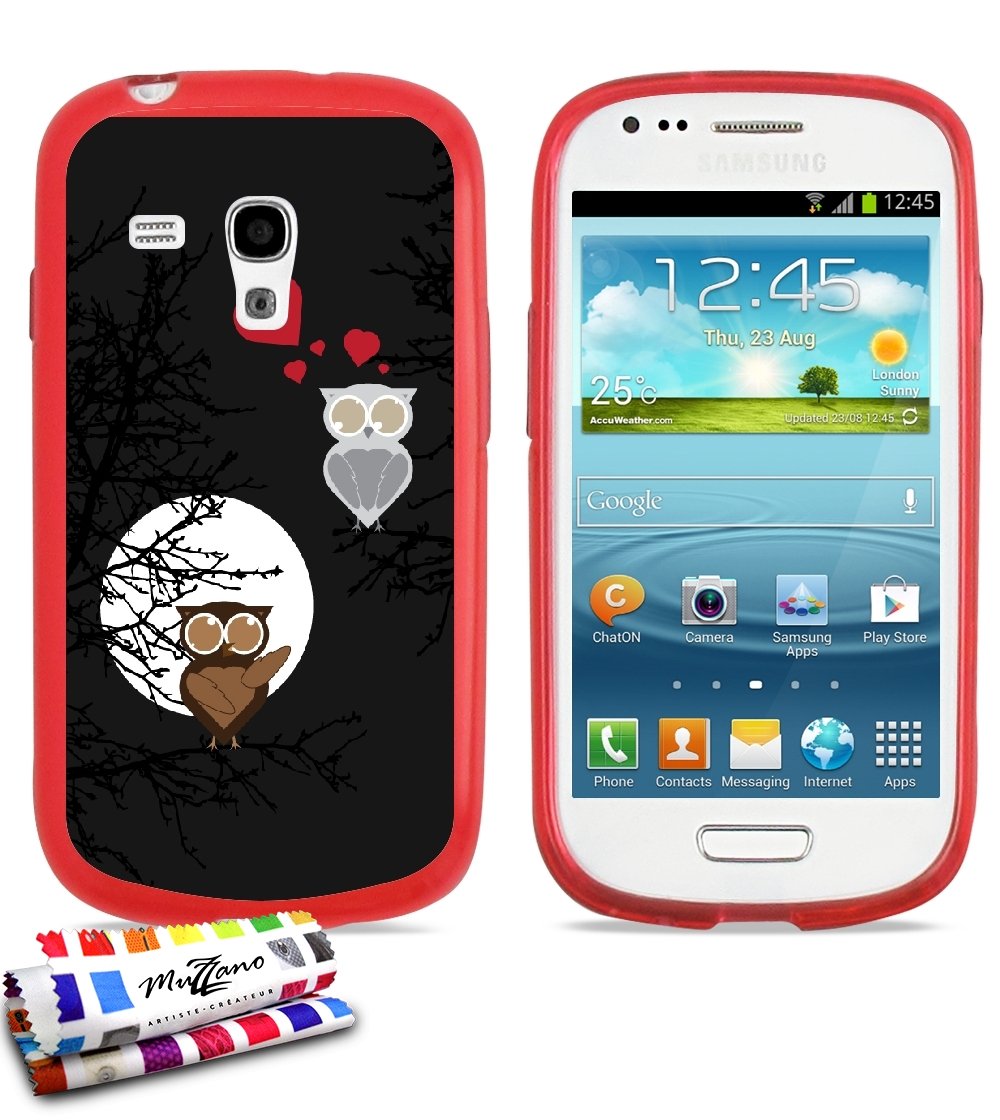 F701000 Extra-Slim "Owls" Flexible Case for Samsung Galaxy S3 Mini - Red