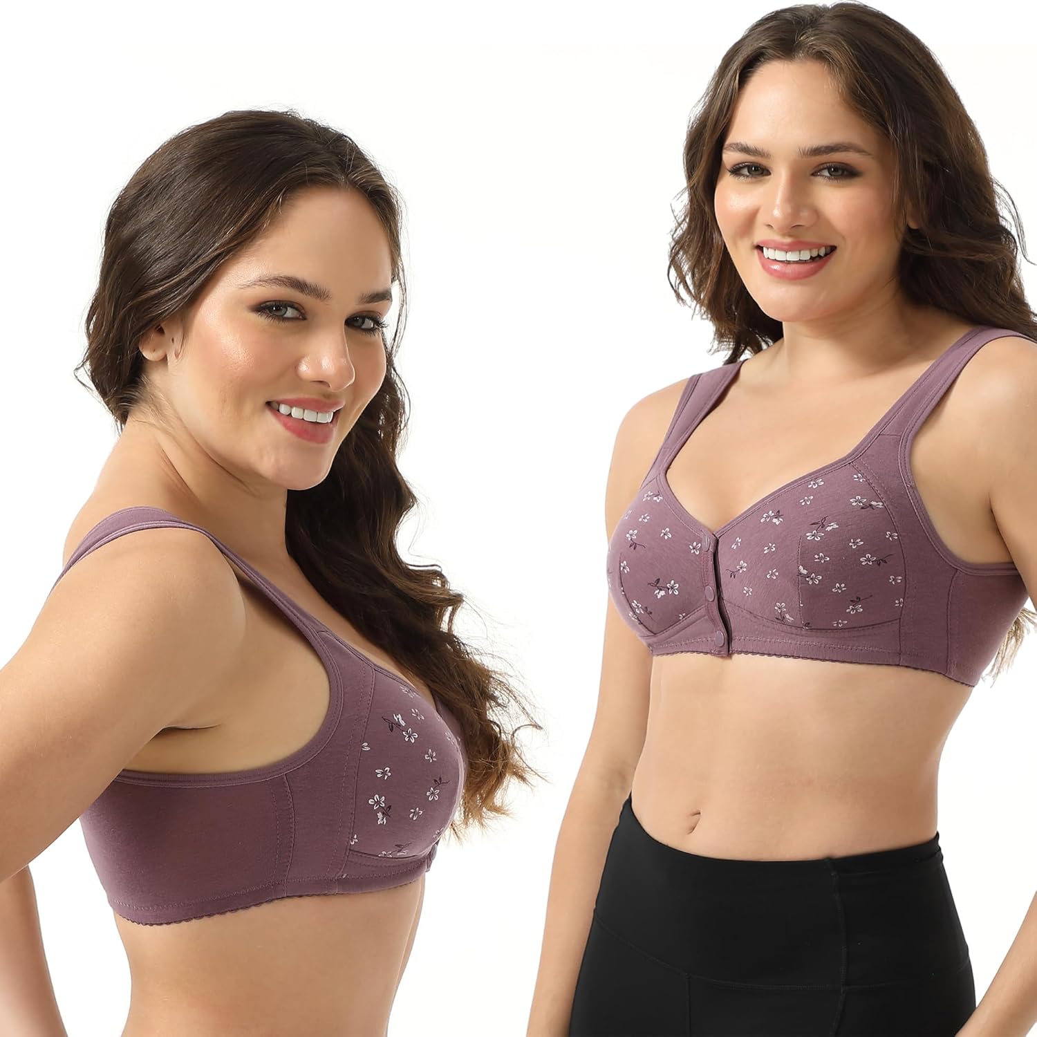 Daisy Bras for Women, Front Snap Closure Padded Bra for Older Senior Women, No Underwire Comfortable Bra - Image 6