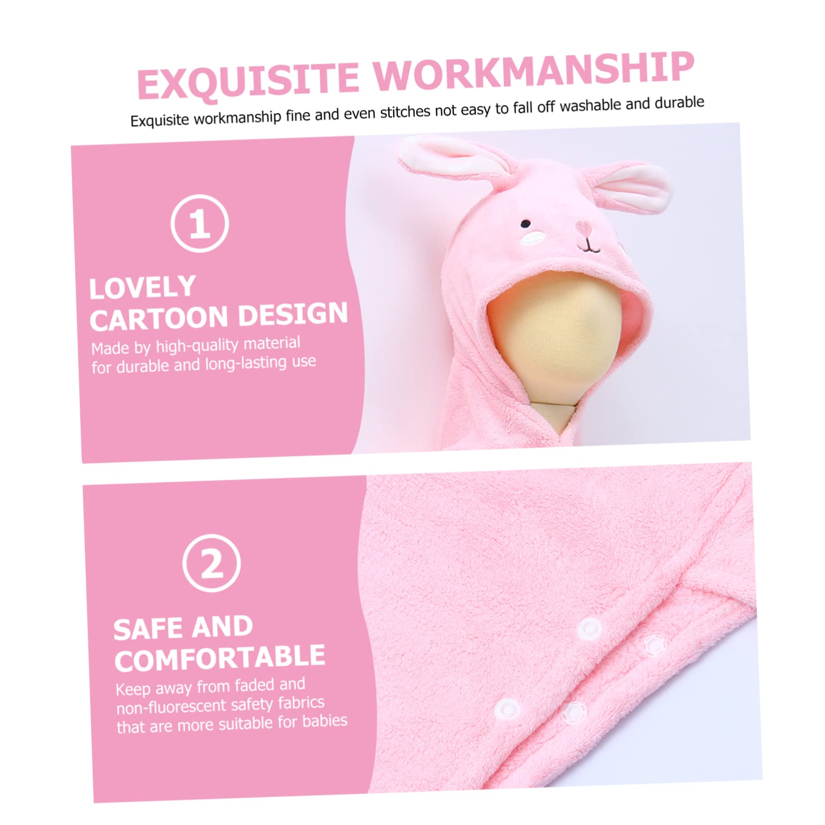 Serviette Bain Garçon Fille à Capuche Cartoon Doux Absorbante et Respirante Cape Bain pour Garçon Fille Rapide Séchage Puériculture Confortable
