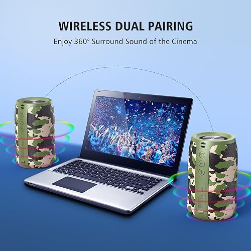 Vista 16 de ZEALOT Altavoces Bluetooth portátiles, altavoz inalámbrico, S32 Samll altavoz al aire libre, impermeable IPX5, emparejamiento Negro