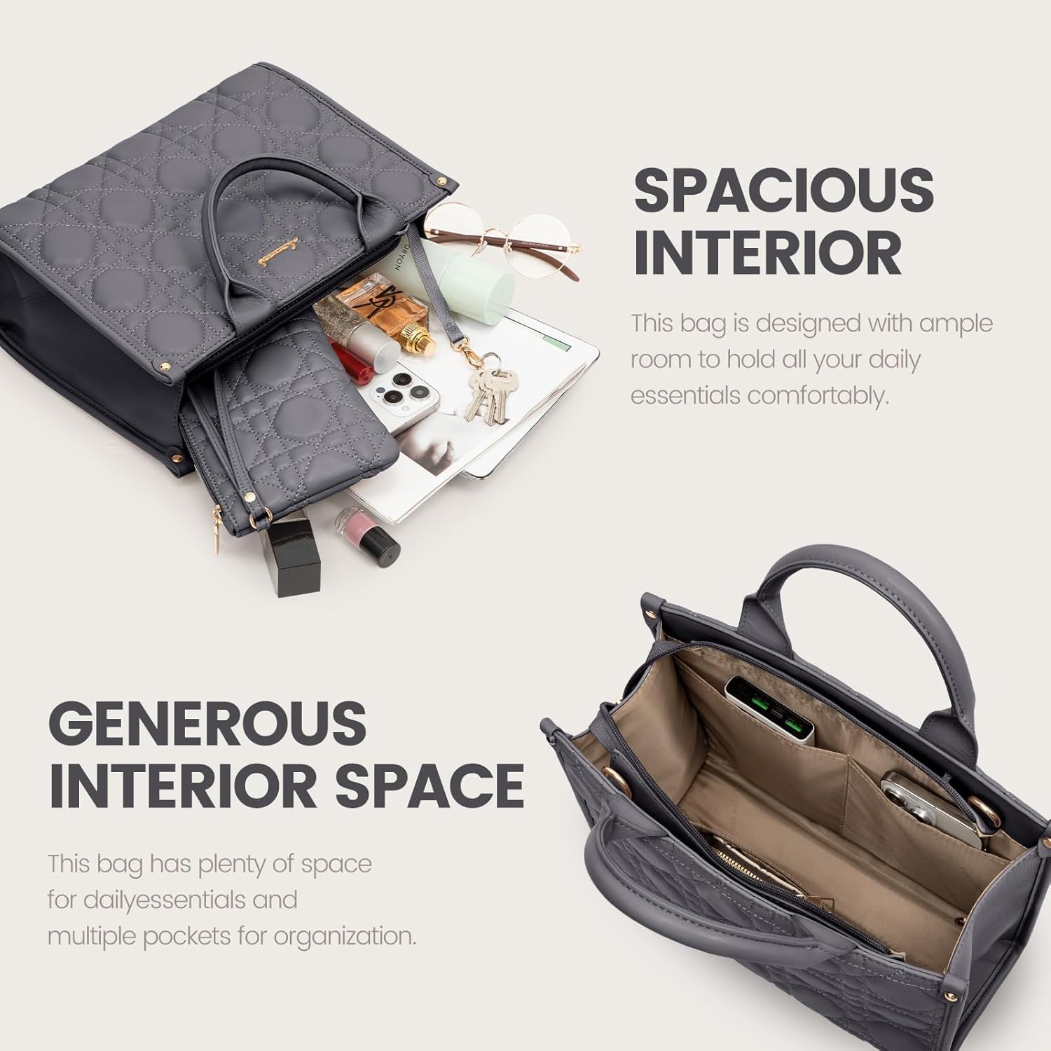 LOVEVOOK Purses and Handbags for Women, Handbags Shoulder Bags Black Purses and PU Leather Top Handles for Lady - Image 5