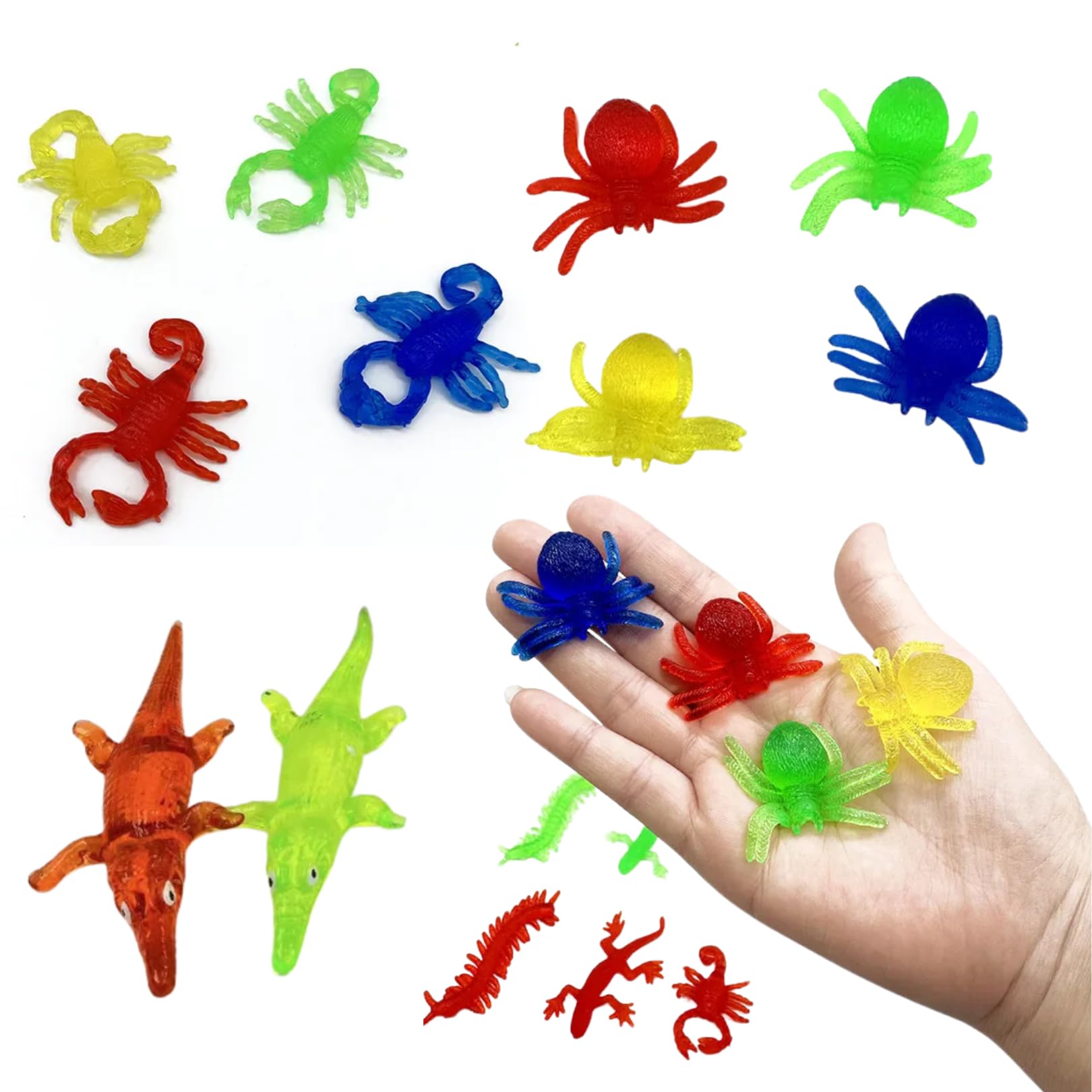 IncyWincy Stretchy Lizard Prank Wall Toy (20 Pcs), Stretchable Fun Game Novelty Toy, Unique Birthday Return Gift for Kids, Children's Party Favor and Activity Toy (Lizard)