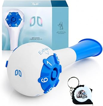 Adjustable Breathing Trainer, Portable Airflow Resistance Device for Breathing Practice and Fitness Routines with K-Tech USA Measuring Tape