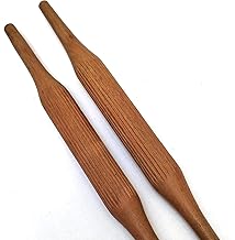 ISKA Wooden belan, Roti Belan, Papad Belan, Belani, Rolling Pin, Pin Roller in Seasoned Wood (Size - 13 inch X 1.5 inch) | Pack of 2