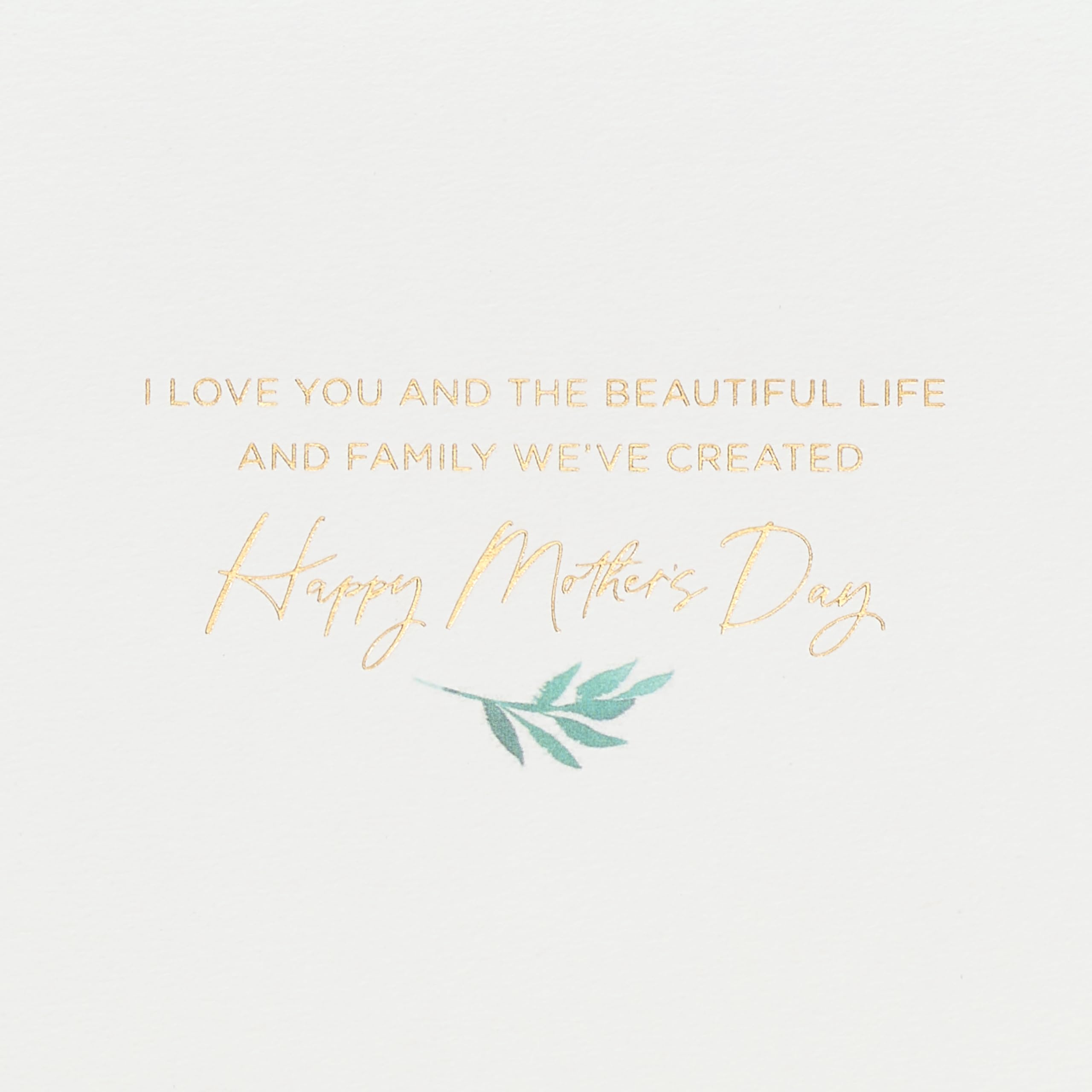 Papyrus Mothers Day Card for Wife from Husband (Beautiful Life and Family), FSC Watercolor Floral And Text - Image 3