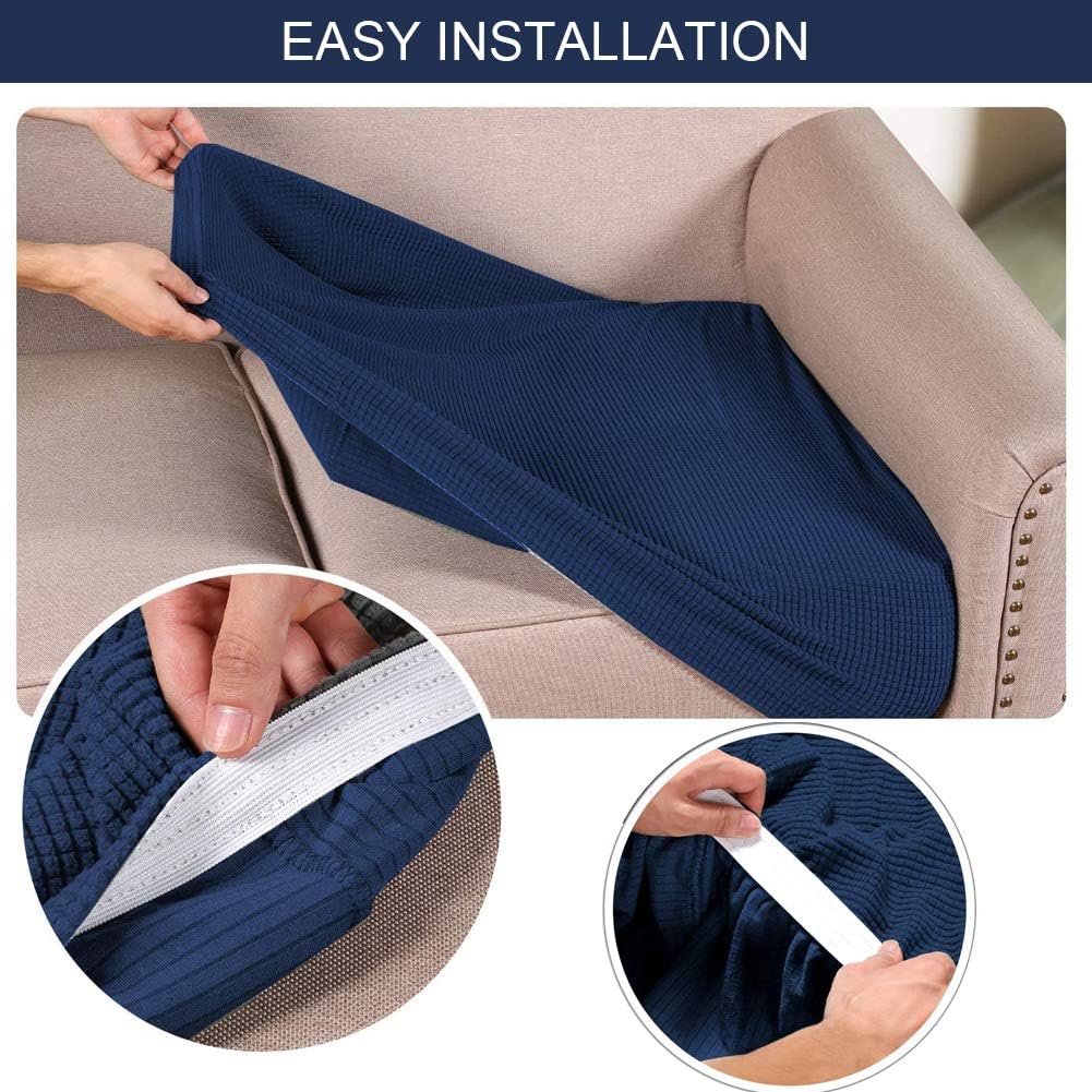 GAEA.TEX Couch Cushion Covers for Individual Cushion Couch Stretch Durable Washable Sofa Seat Cushion Slipcovers Protector for Living Room (1 Piece, Navy)