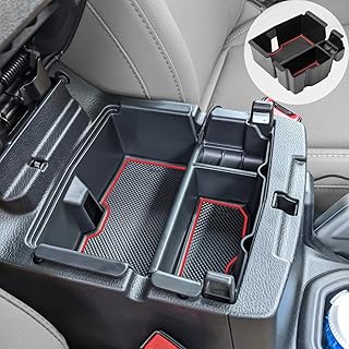 EDBETOS Compatible with Center Console Organizer Tray Jeep Wrangler JL/JLU 2018 2019-2021 2022 and Gladiator JT Truck 2020-2022 Insert Armrest Accessories - Won't Covers The Light Inside (Red Trim)