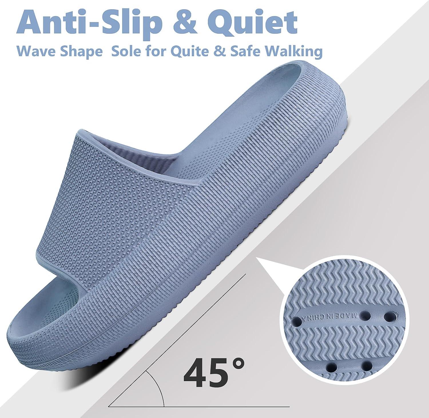 FJWYSANGU Kids Cloud Slides丨Boys Girls Bathroom Shower Sandals丨Open Toe Thick Sole Slip on Slippers丨Summer Non-slip Beach Pool Shoes