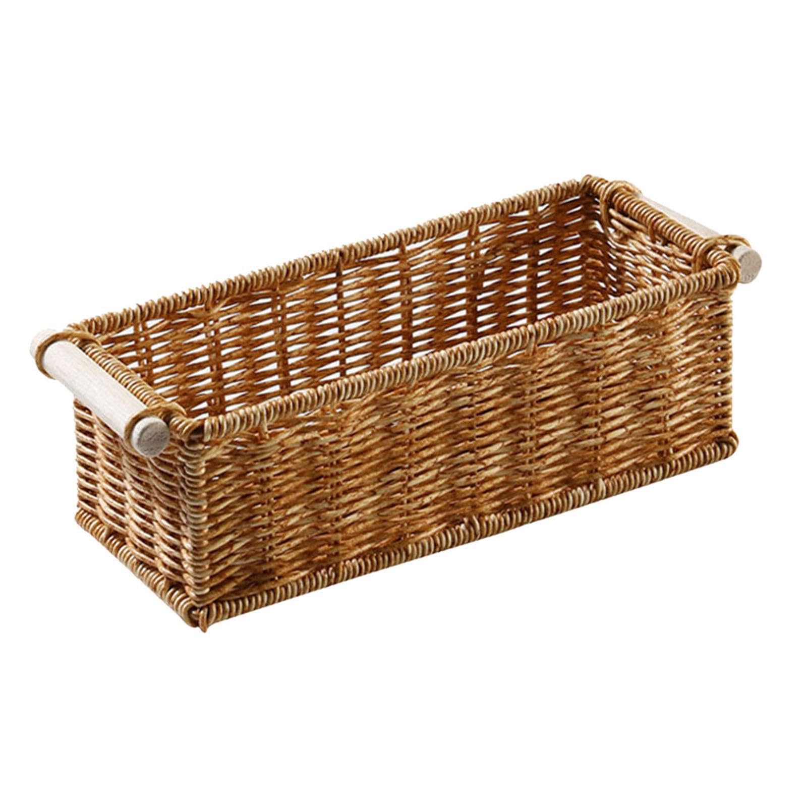 Quilstm Efficient Long Narrow Hand Towel Storage Basket Compelling Wicker Baskets Must Have Organizer For Home Usage Rattan Bathroom Vanity Trays Toilet Tank Baskets, S