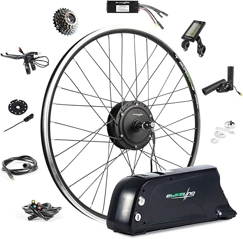 EBIKELING Kit de conversión de bicicleta eléctrica impermeable con batería de accionamiento directo 700C rueda delantera o trasera, kit de