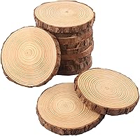 Vista 16 de 6 piezas de rebanadas de madera natural de 10 a 12 pulgadas, círculos de madera de Paulownia sin terminar con cortezas para posavasos, manualidades