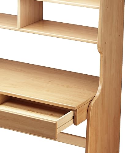 Miniatura 13 de Escritorio para niños, mesa para niños con cajones y estantería, escritorio de madera para niños, estación de trabajo de computadora de aprendizaje