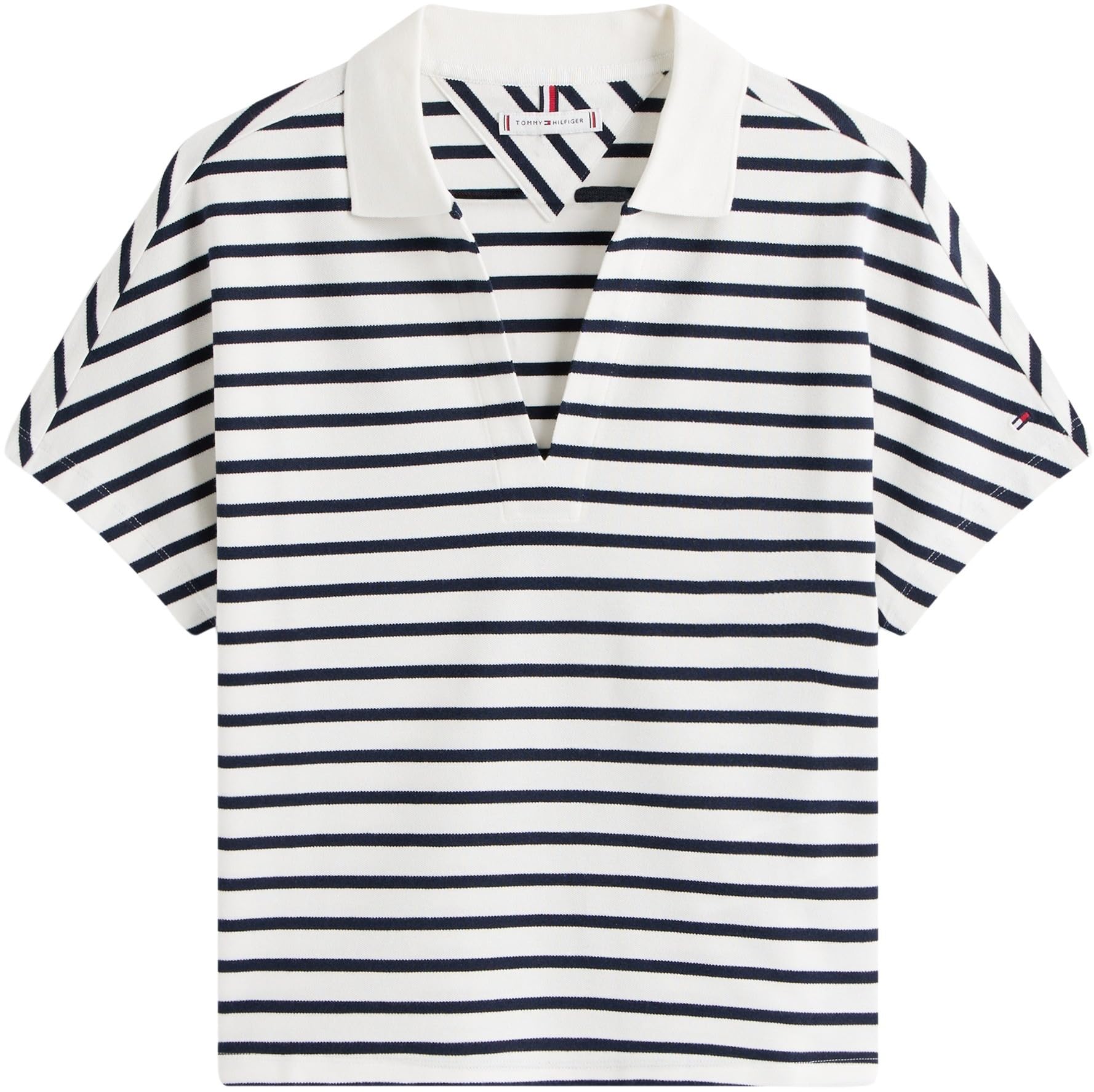 Tommy Hilfiger Polo de Manga Corta Mujer Lyocell Tipping sin Botones