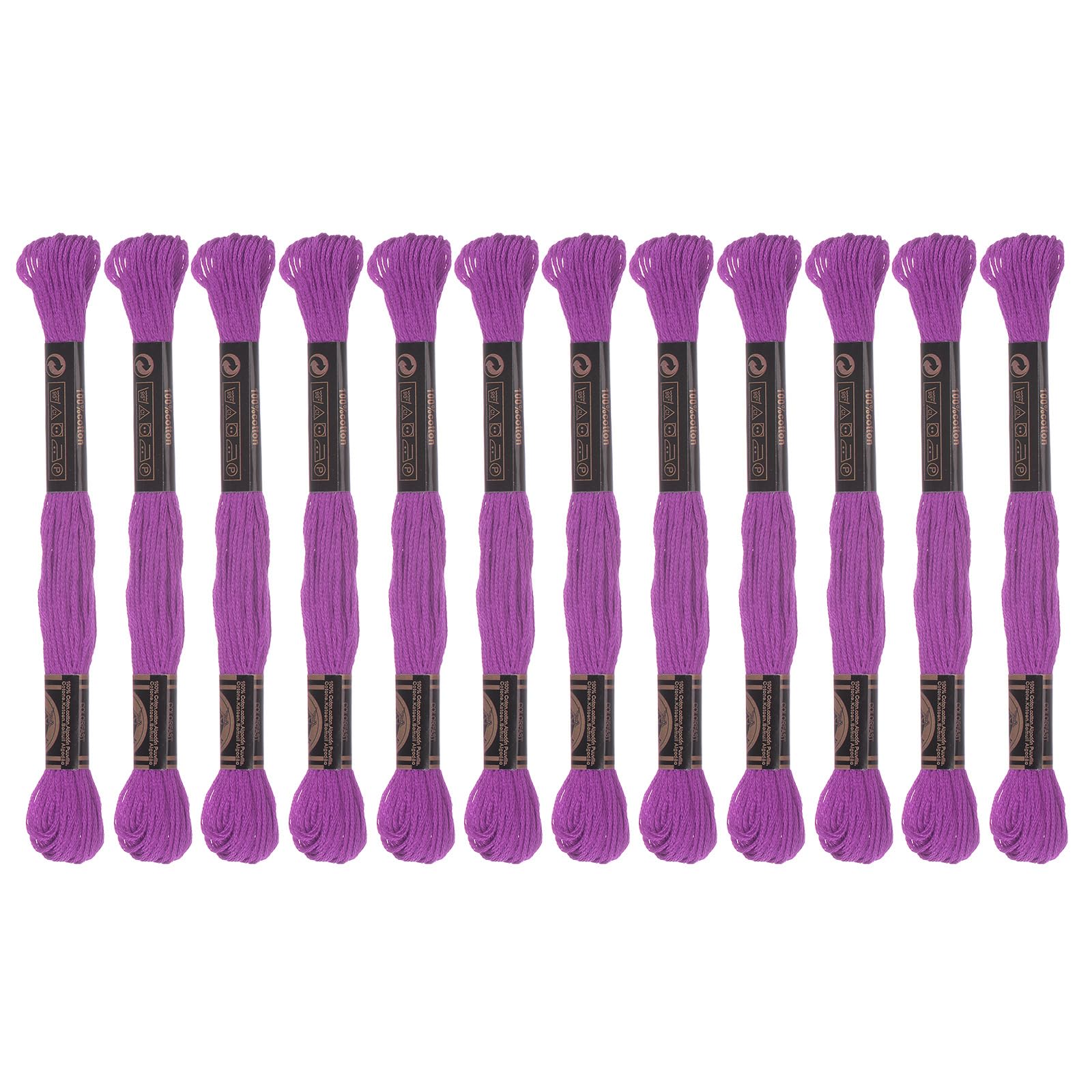 HARFINGTON 12 Skeins Embroidery Floss 8.75yds(8m) Egyptian Long-Staple Cotton Cross Stitch Thread for Sewing DIY Bracelet Yarn String and Crafts, Deep Pink(6033)