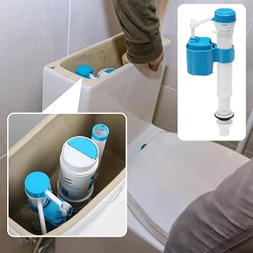 Toilet Flush System Replacement, Adjustable Bottom Entry Toilet Fill Valve, High Pressure Cistern Fill Valve - Prevents Backflow for Home Bathroom Tank Maintenance Water Saving