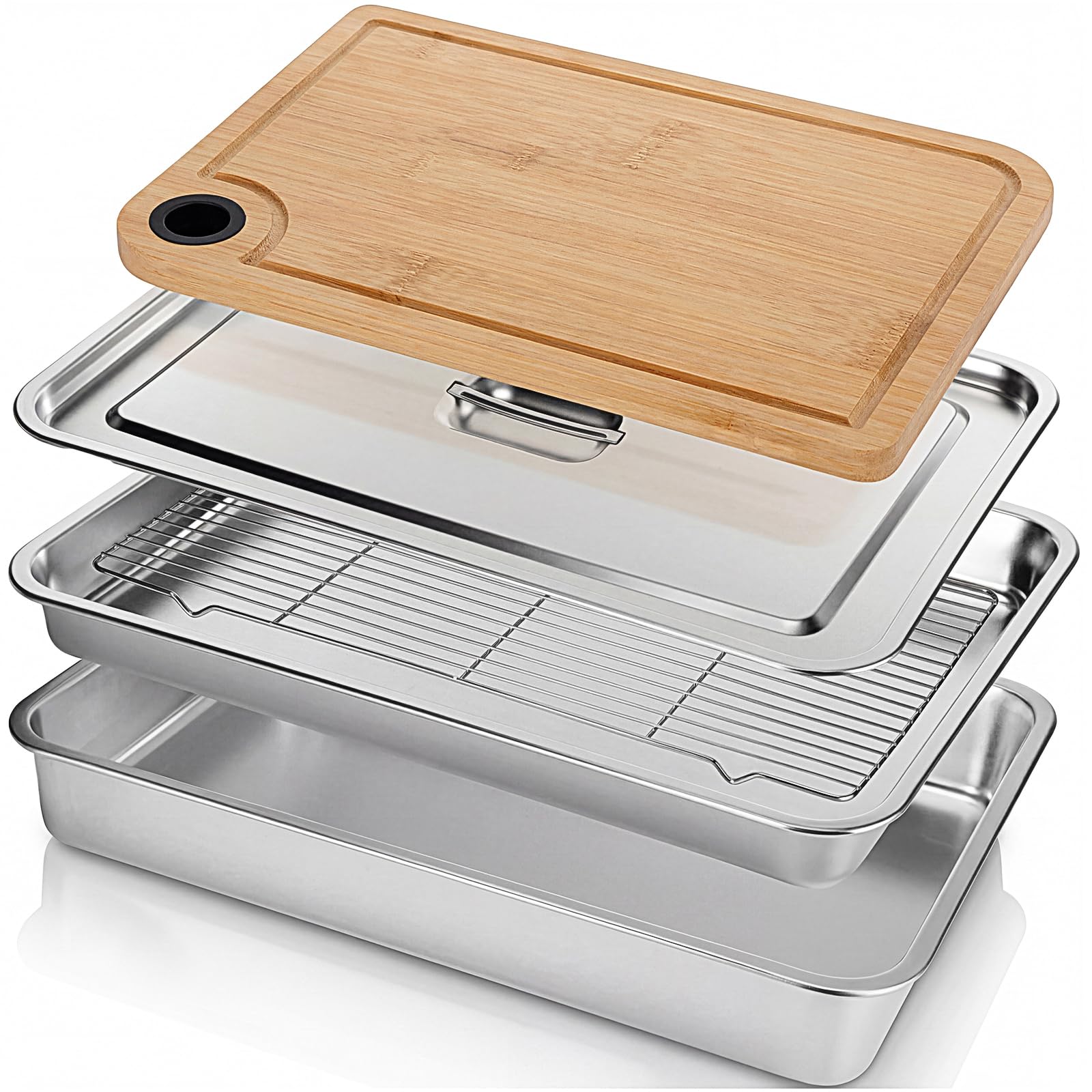 Photo 1 of 5-in-1 Large Grill Prep & Serve Tray Container Set, Carry System Accessory