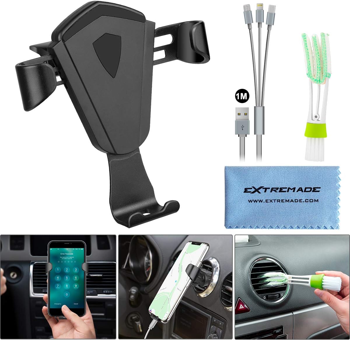 Cell Phone Air Vent Mount, Gravity Car Phone Stand for Car Vent, Air Vent Mobile Phone Holder Compatible for iPhone XS X 8 8+ 7 7+ 6 6+ 6s 6s+ Samsung Huawei Smartphones Car Phone Holders