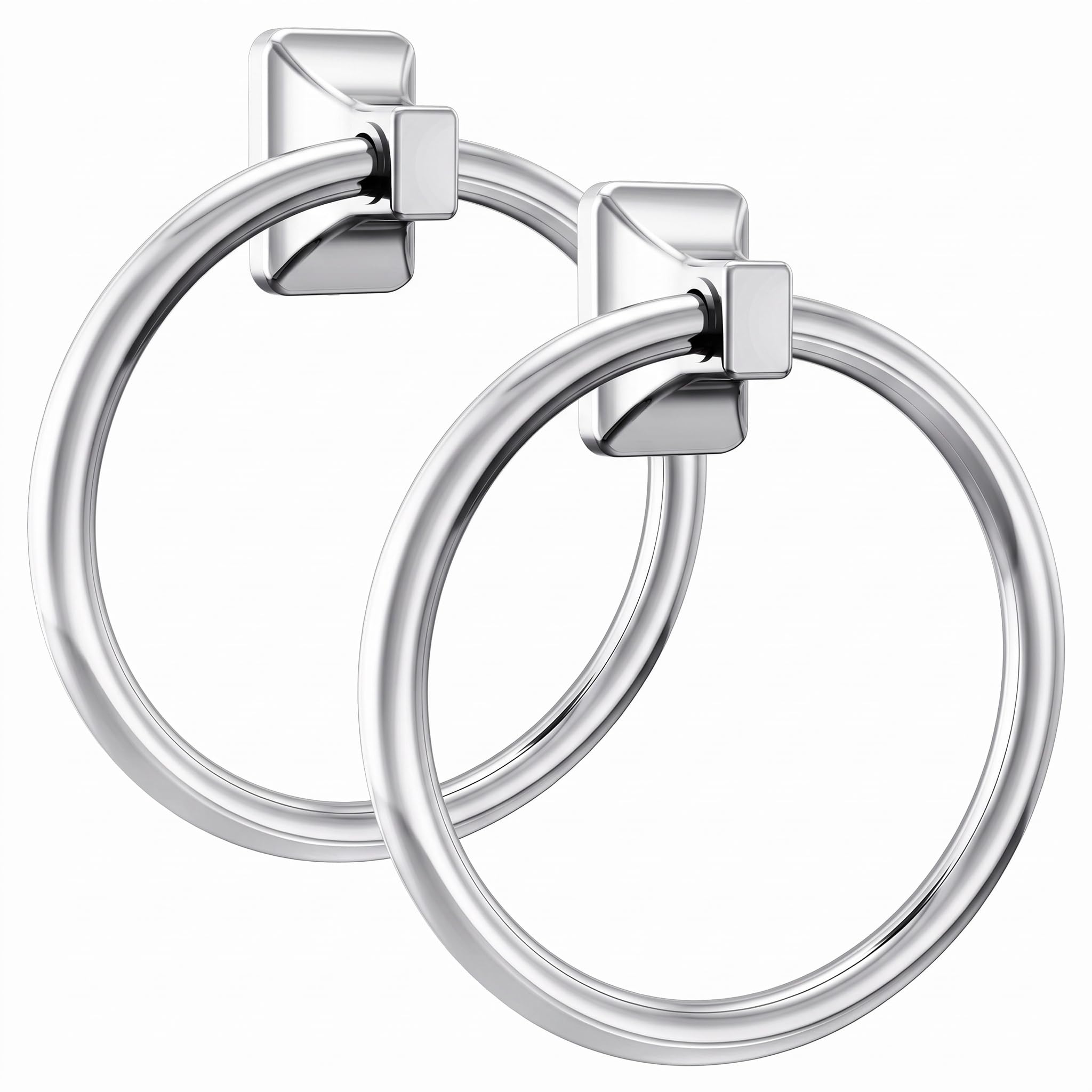 Moen Donnor Collection Chrome 6.25-Inch Diameter Wall Mount Contemporary Bathroom Hand-Towel Ring, P5860, (Pack of 2)