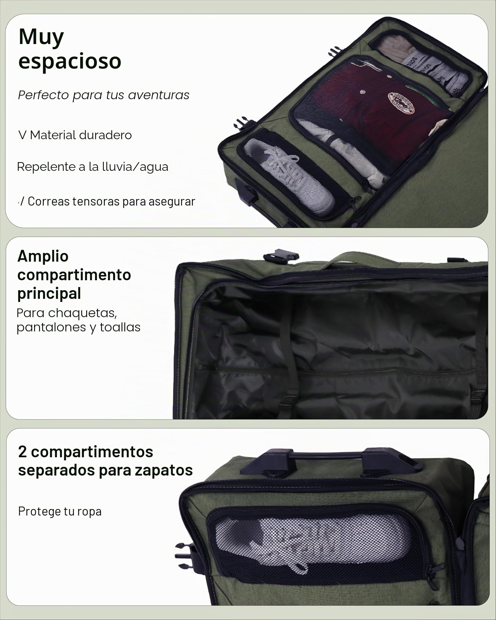 Gran Bolsa de Viaje con 2 Rollos de Kane Trolley Maleta de 80 cm Bolsa de Deporte Grande Trolley de Viaje