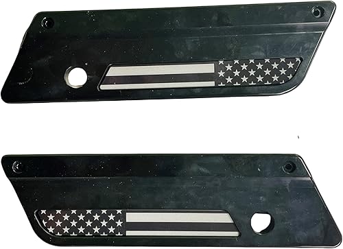 Miniatura 9 de Kustom Cycle Parts Inserto de tablero de bandera estadounidense negra y gris de alta calidad. Se adapta a Harley Davidson Street Glides 2008-2020 y