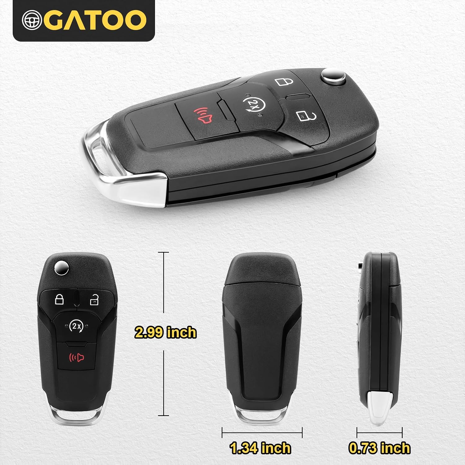 Flip Key Fob Fit for 2015 2017 2016 2017 2018 2019 2020 Ford F150 F250 F350 F450 F550 Super Duty Ranger XLT Raptor Keyless Entry Remote Control, 164-R8134 N5F-A08TDA
