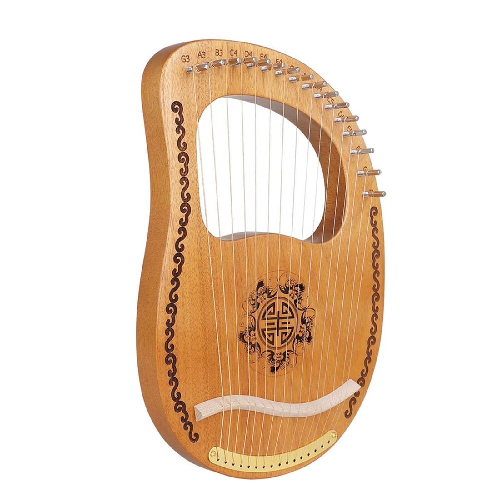 Arpa a lira Strumento musicale a 16 corde for arpa lira in legno di mogano a toni con chiave for accordatura manuale for principianti adulti for bambini