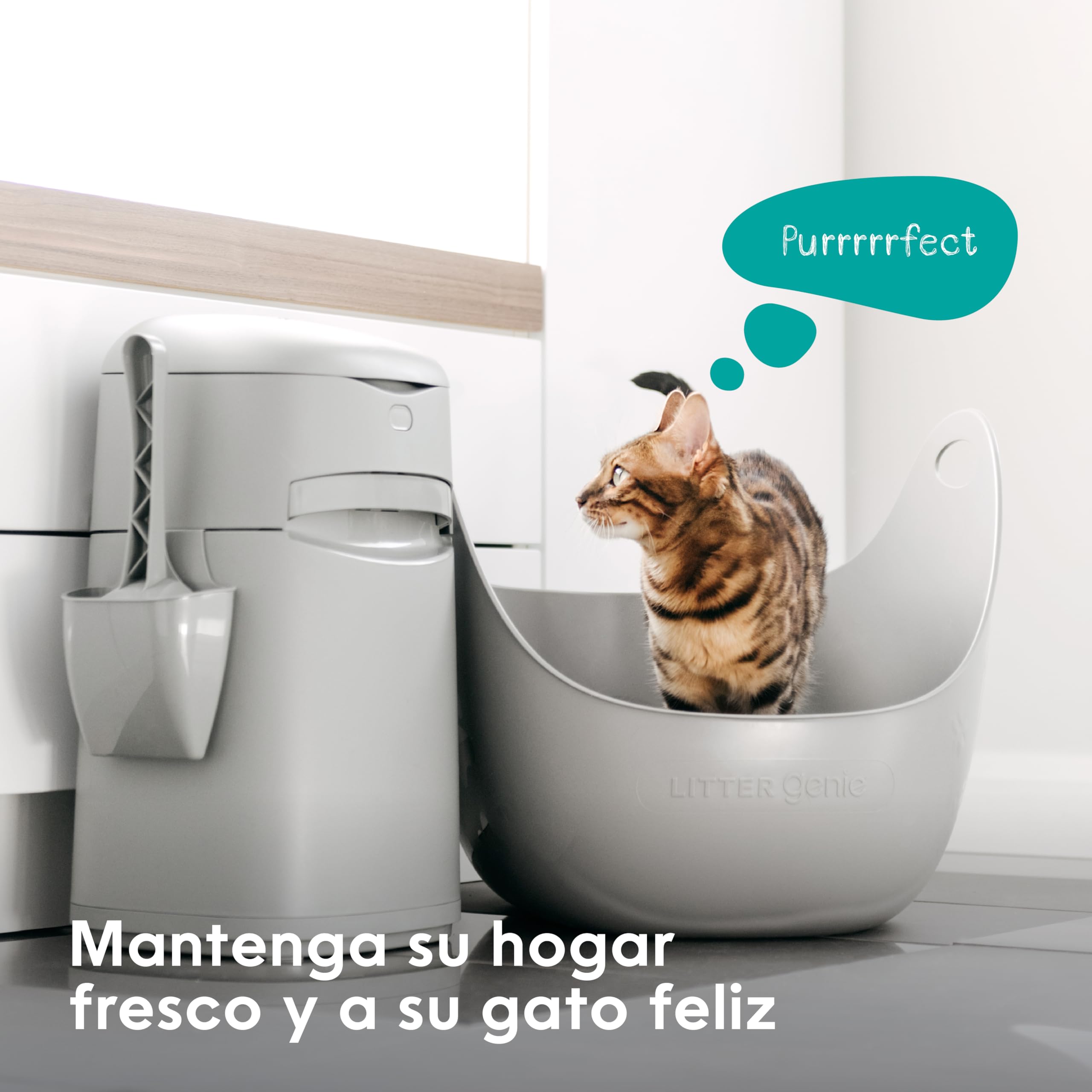 Litter Genie Easy Roll Pail, Sistema de eliminación de Arena para Gatos, Control de olores definitivo, Limpieza sin Esfuerzo, Incluye 1 Recambio con 12 Bolsas (3 Meses)