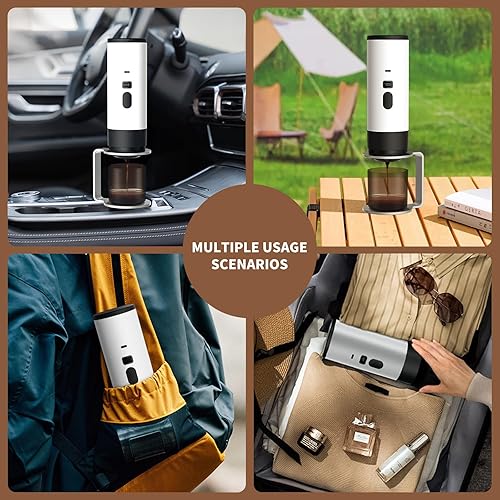 Miniatura 7 de RQUOIRE Cafetera portátil 3 en 1, máquina de café expreso, cafetera de viaje autocalentable compatible con cápsulas NS, DG y café molido, pequeña