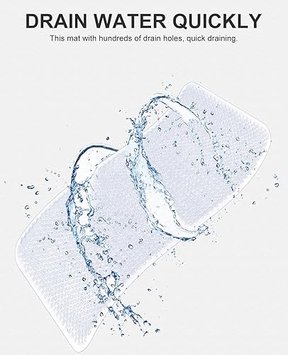 Miniatura 10 de OTHWAY Tapete antideslizante para bañera de hierba 25.6 x 13.4 pulgadas, resistente pero suave, tapete de baño de drenaje rápido con cerdas suaves
