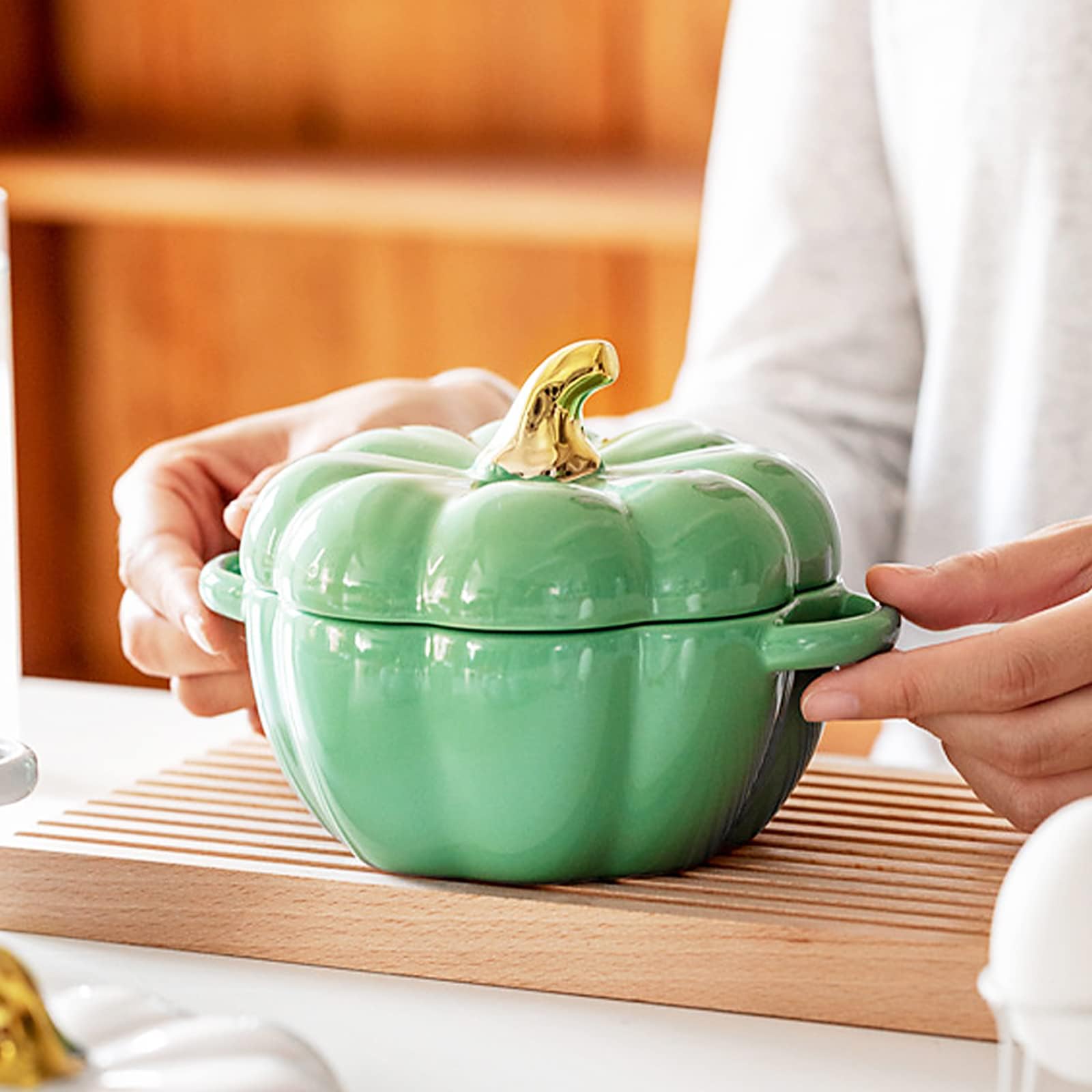Teglia da forno in ceramica floreale di lusso con coperchio in vetro, eleganza m Teglia da forno in ceramica floreale di lusso con coperchio in vetro, eleganza m