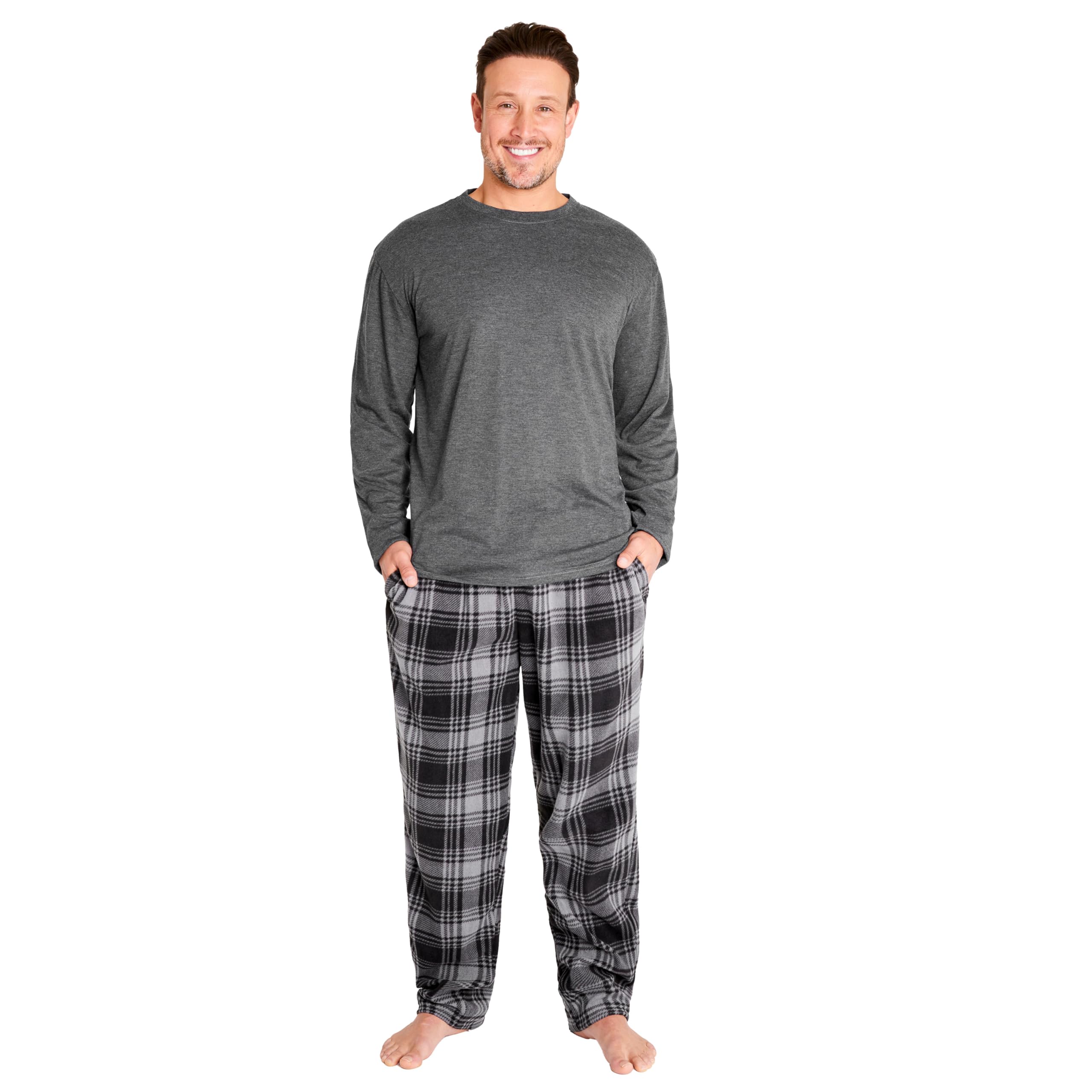 get trend Pajama Set for Men, Teens, 2-Pc Top, Lounge Pant with Pockets, Soft Sleepwear, Cozy Lounge Wear PJs, Gifts for Men-picture-43