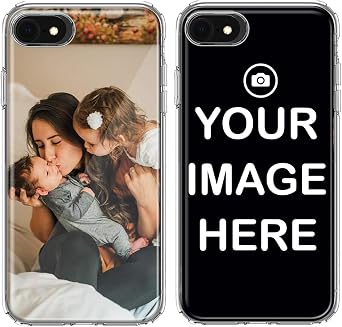 MUNDAZE Personalized Custom Photo Case for iPhone SE 2020 SE 3 2022 6/7/8, Dual Layered Protective Cover