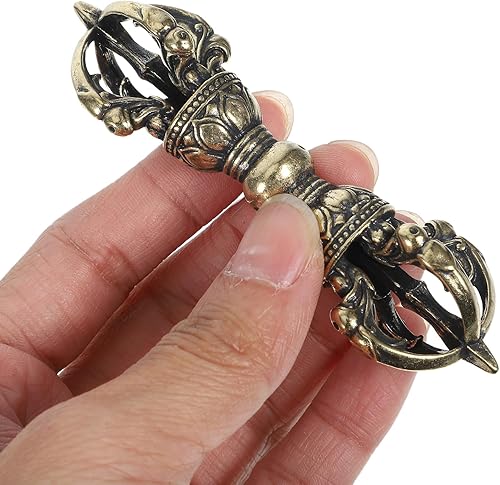 Miniatura 4 de Veemoon 2pcs Nepal Phurba Dorje Unidad Antigua Vintage Maja Coleccionables Energía Espíritus Budismo Dispositivo Vajra Latón Dorge Phurba: Shui