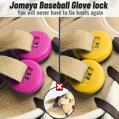 Miniatura 2 de Jomeya Cerraduras de guante, cerraduras de encaje para guantes de béisbol, paquete de 8, no requiere más nudos, ajuste universal para guantes de