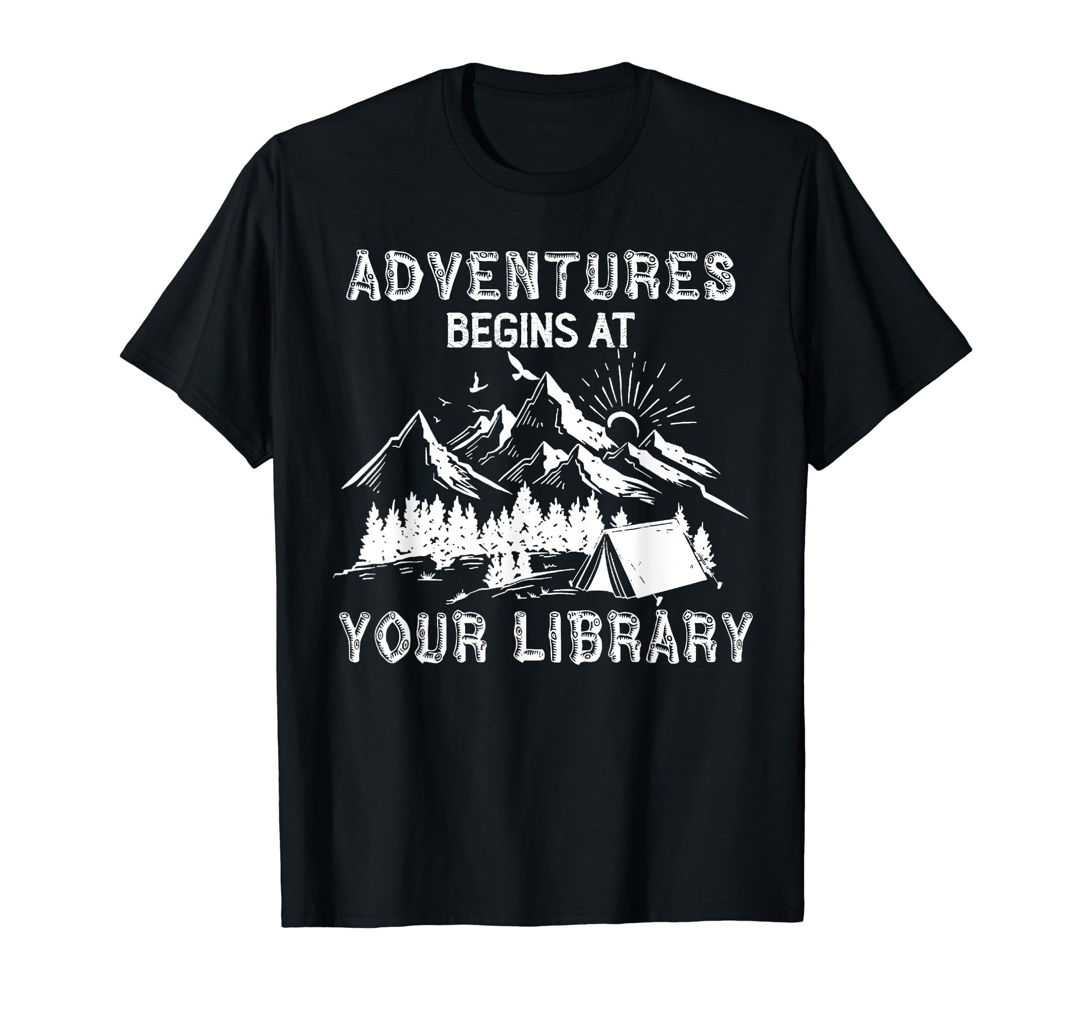 Outdoor Camping Summer Reads 2024 Librarian ShirtAdventure Begins At Your Library Summer Reading 2024 Camper T-Shirt
