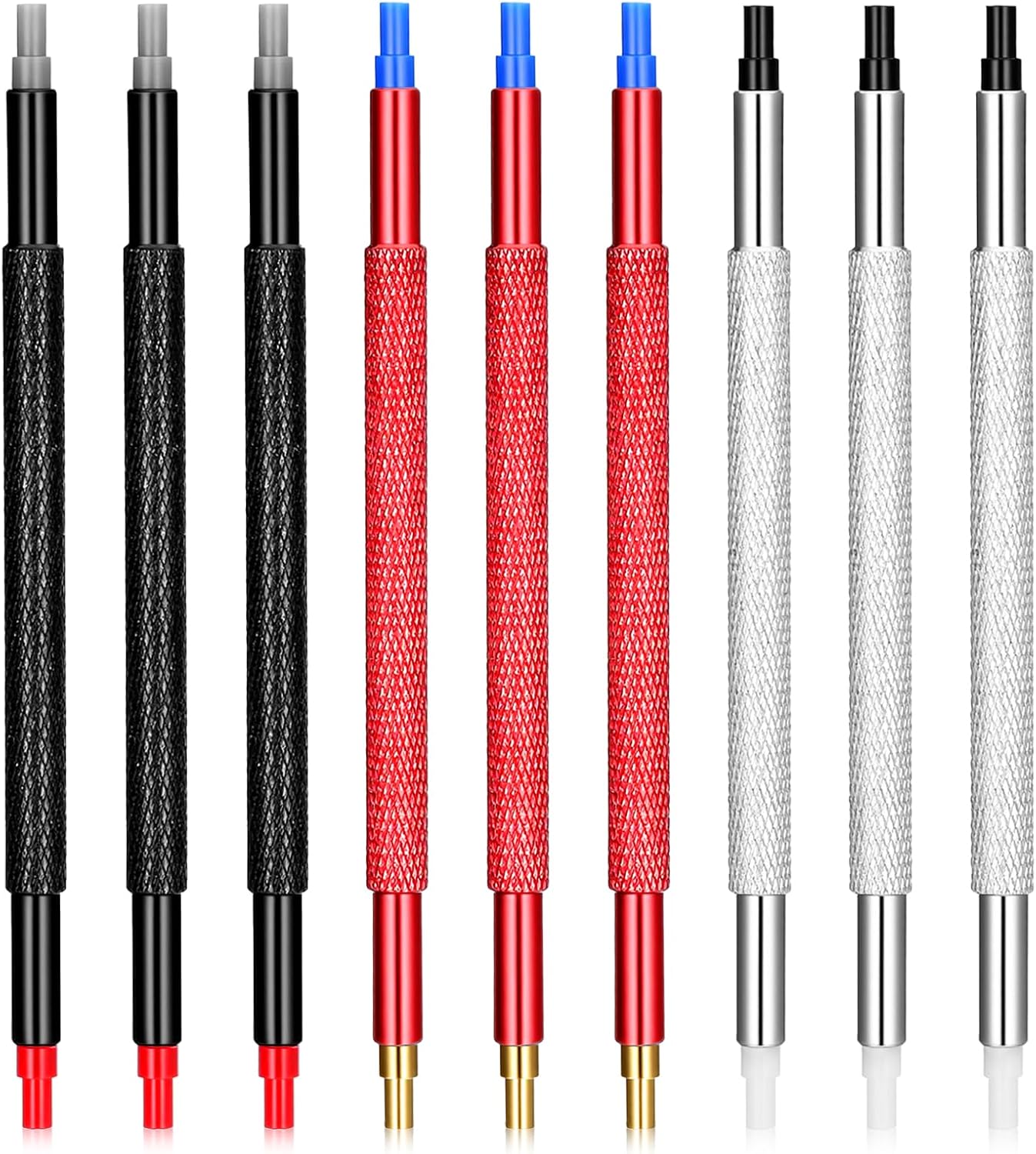 Bremorou 9 Pcs Watch Hand Pushers Watchmakers Wristwatch Watch Hand Setting Tool Professional Stainless Steel Pressers Pusher Minute Second Removal Setting Tool