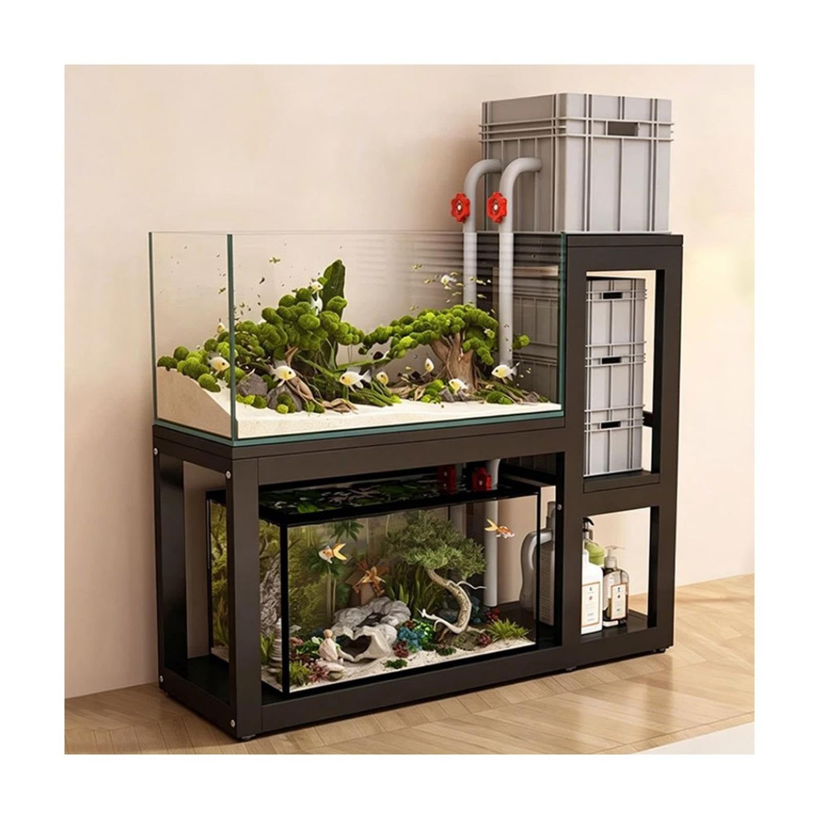Tavolo per Acquario, Mobile Acquario, Elevata Capacità Portante | Mobile Contenitore Multistrato, Struttura in Acciaio Rinforzato, Adatto per Soggiorno(100x40x110cm/39.4x15.7x43.3in)