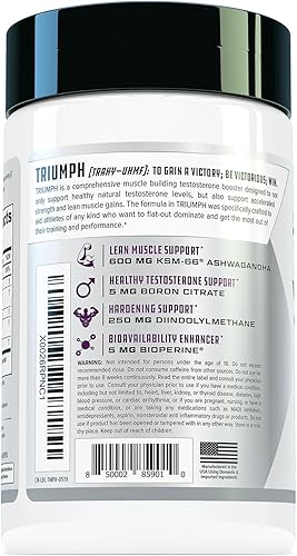Miniatura 2 de TRIUMPH Potenciador de testosterona para hombres el mejor refuerzo de prueba y bloqueador de estrógenos para hombres con DIM, KSM 66 Ashwagandha y