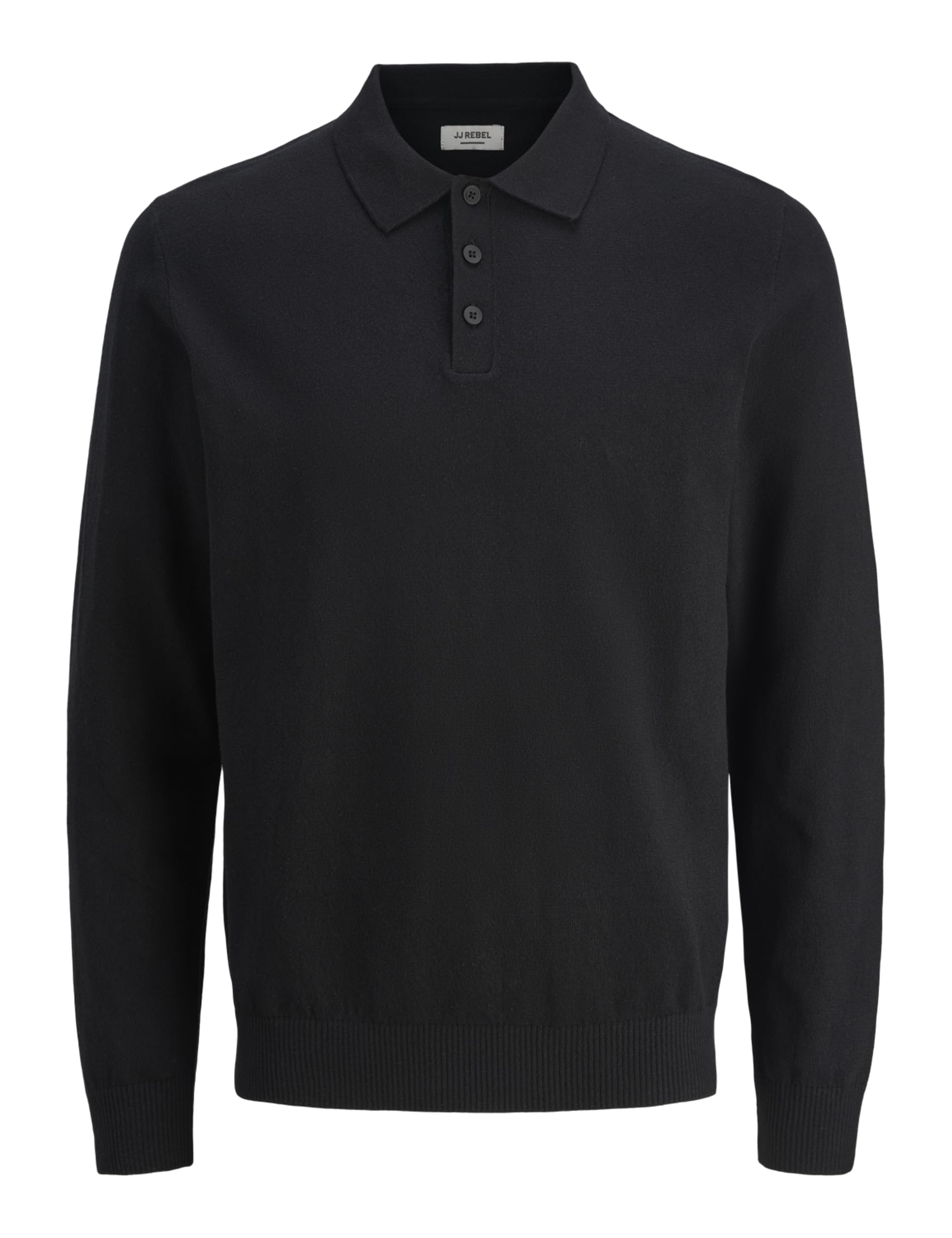 JJ rebel Jrebcallum Knit Polo Neck Ls, Black, M