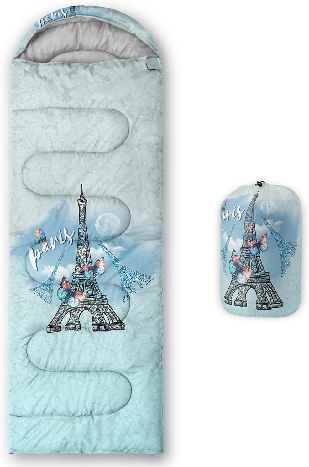 HOSIMA Boho Butterfly Sleeping Bags for Adults Cold Weather&Warm Weather Kids Sleeping Bags for Camping Hiking Travel-Compact Mummy Sleeping Bag,Ultra Light Sleeping Bag for Backpacking.