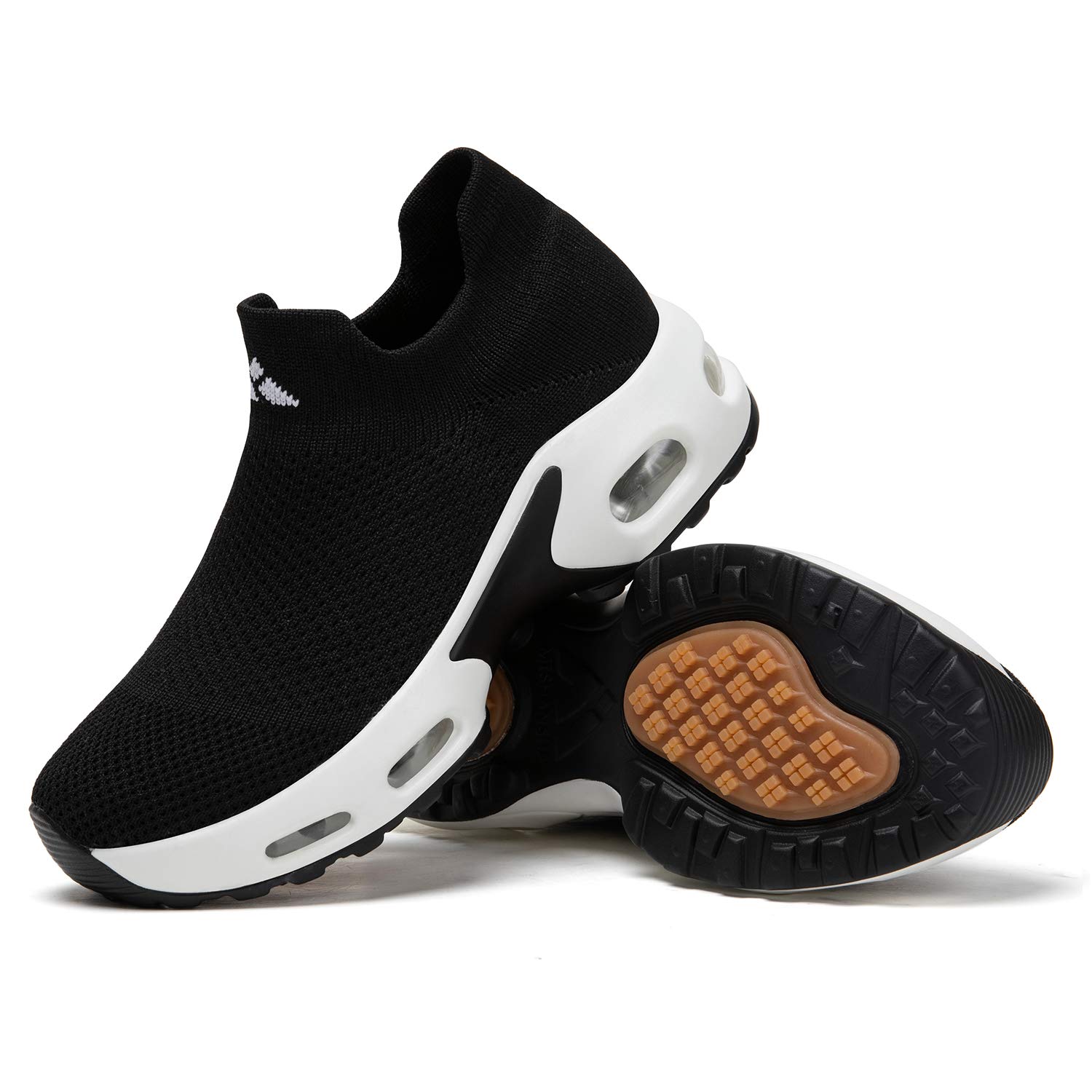 Sponsored Ad - Women's Walking Shoes Sock Sneakers Slip on Mesh Air Cushion Comfortable Wedge Easy Shoes Platform Loafers