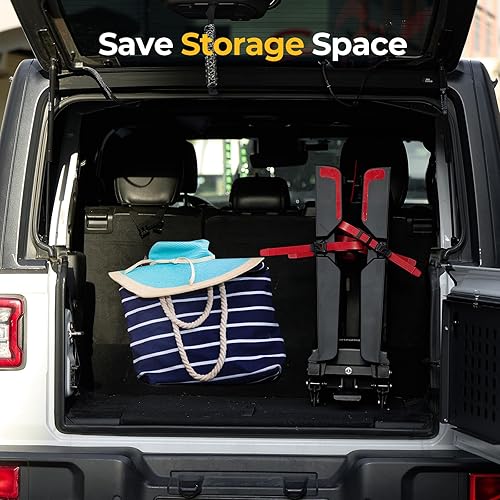 Miniatura 8 de BougeRV Enganche para bicicleta eléctrica de 2 pulgadas para automóvil, SUV, camión, carga máxima de 198.4 lbs, soporte para 2 bicicletas de