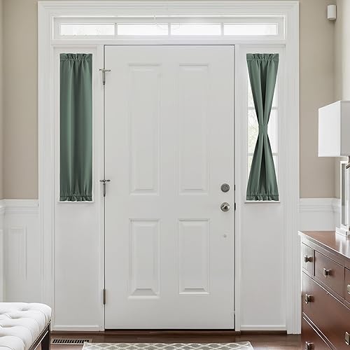 NICETOWN - Cortinas rústicas para puerta de entrada, para privacidad, aislamiento térmico, para puerta de patio, puerta de vidrio, puerta delantera,