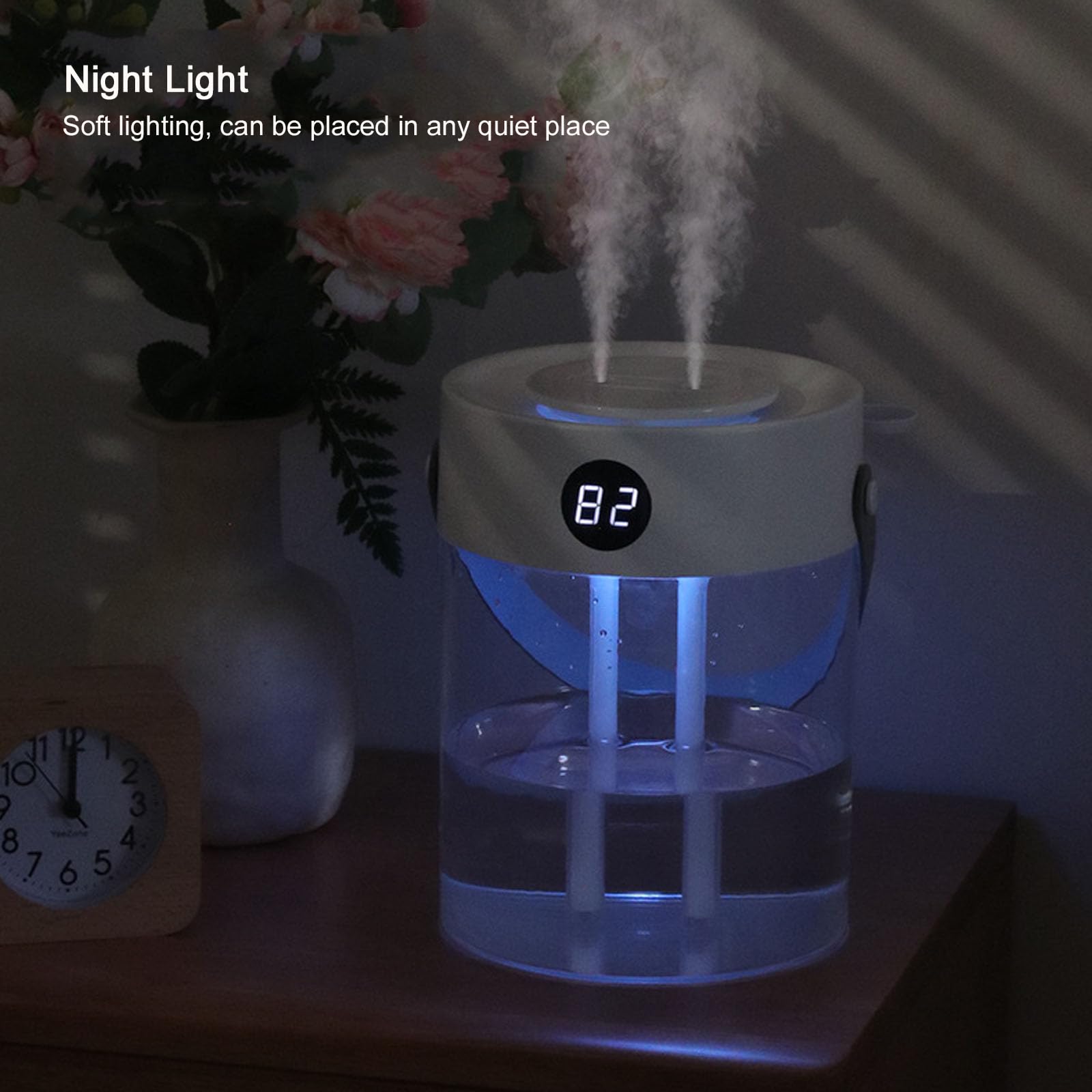 Humidificador de aire para dormitorio y habitaciones grandes, 3 litros de niebla fría, dura hasta 12 horas, apagado automático, fácil de usar y limpiar